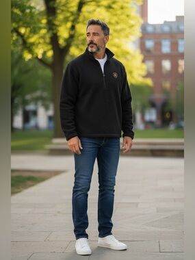 ARIAT Fleece Quarter-Zip Mock Neck Pullover Sweater -- Size XL -- Black GUC!